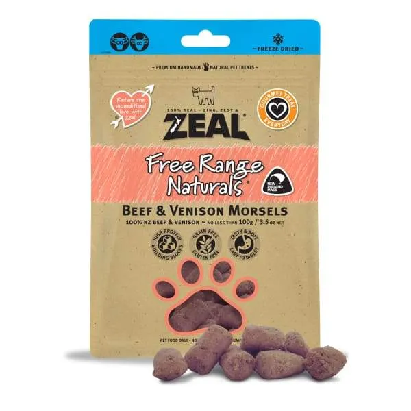 [3 FOR $47] Zeal Beef & Venison Morsels Dog & Cat Treats 100g