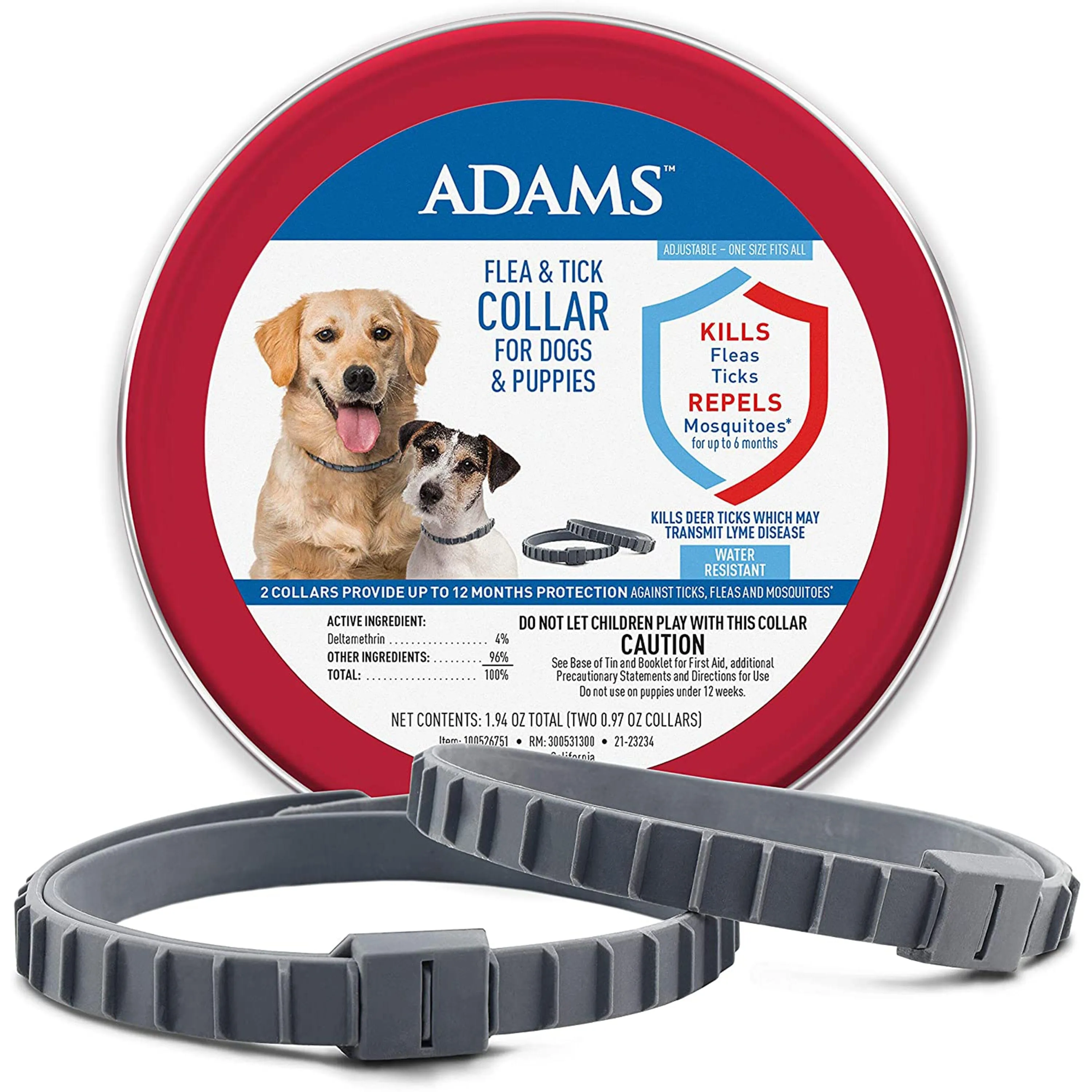 Adams Flea & Tick Collar for Dogs & Puppies - 2 Pack