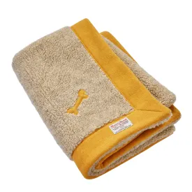 Bardsey Yellow Harris Tweed Luxury Dog Blanket