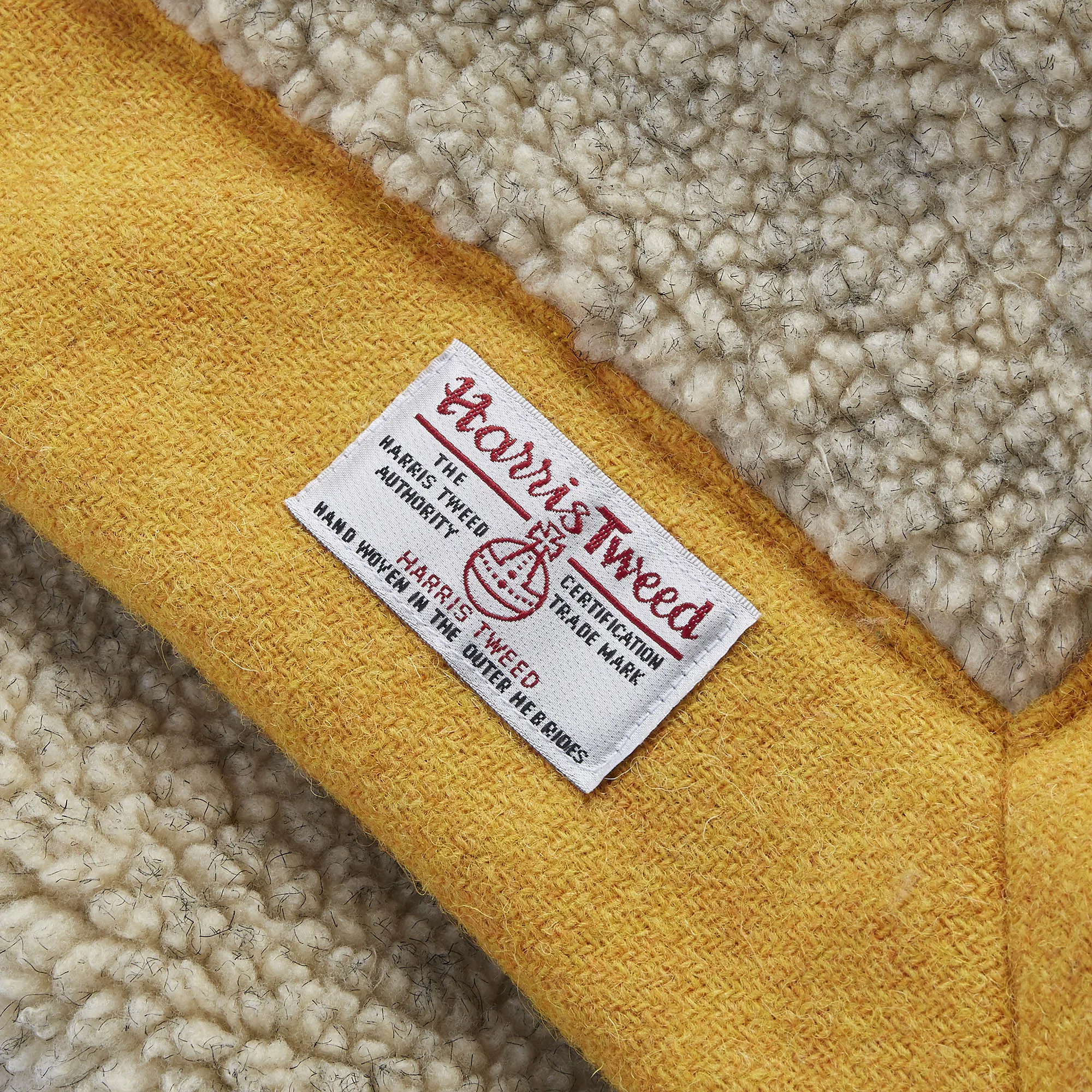 Bardsey Yellow Harris Tweed Luxury Dog Blanket