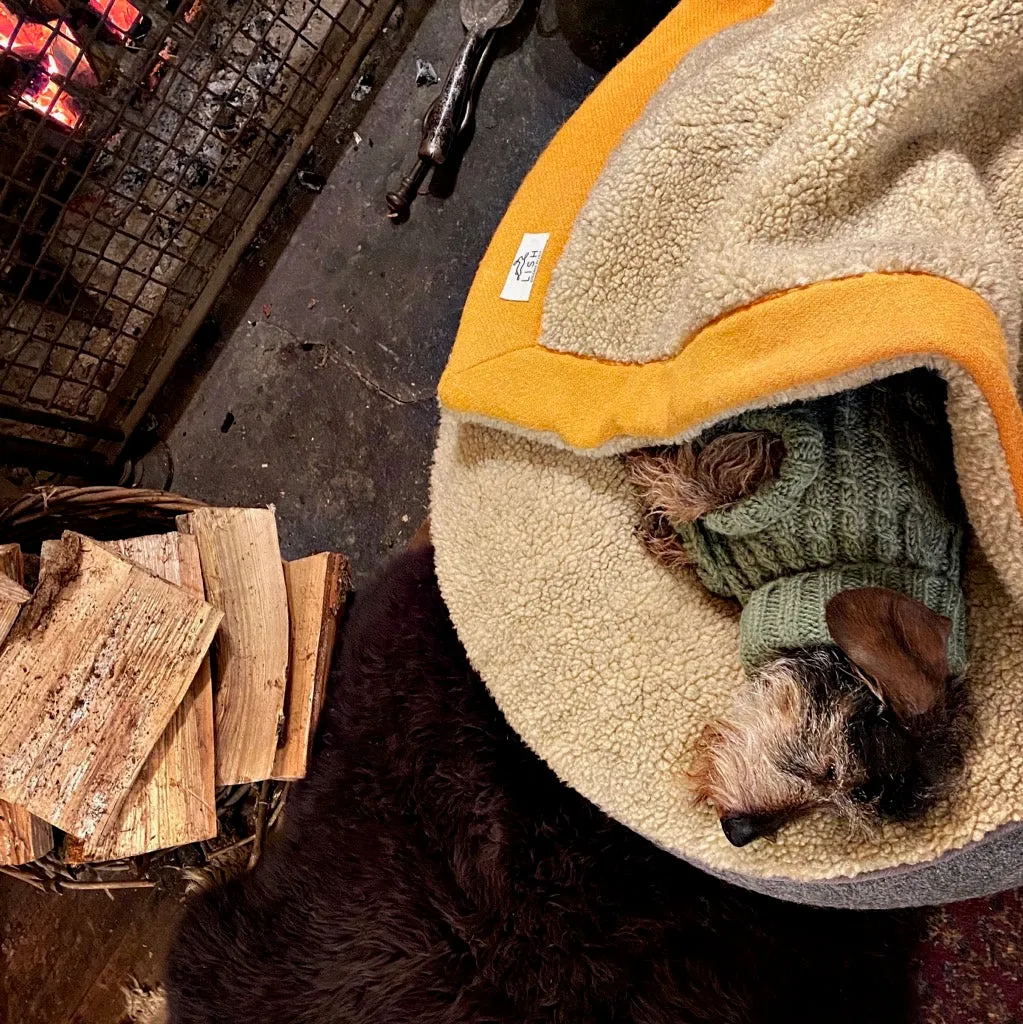 Bardsey Yellow Harris Tweed Luxury Dog Blanket