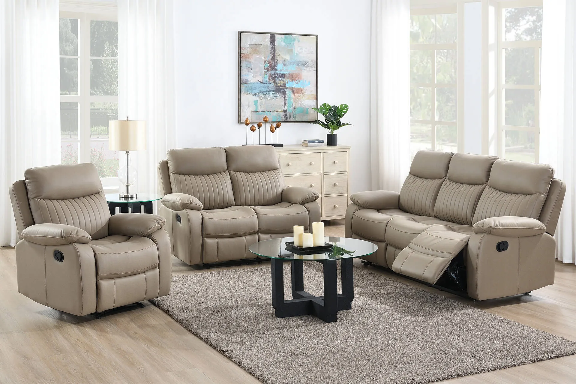 Barkley 2 Seater Sofa Manual Recliner Brown