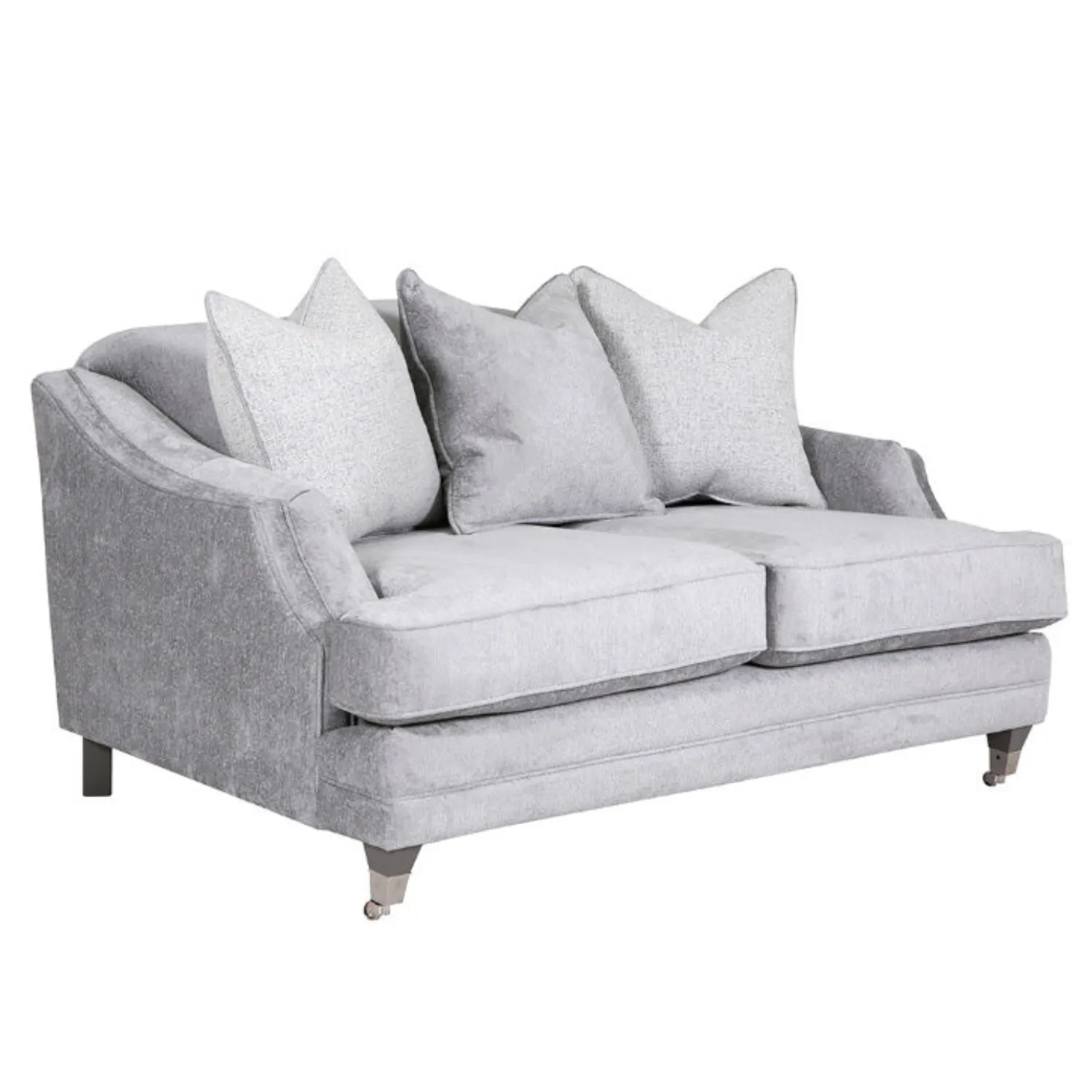 Belvedere 2 Seater Sofa Fixed Back Silver