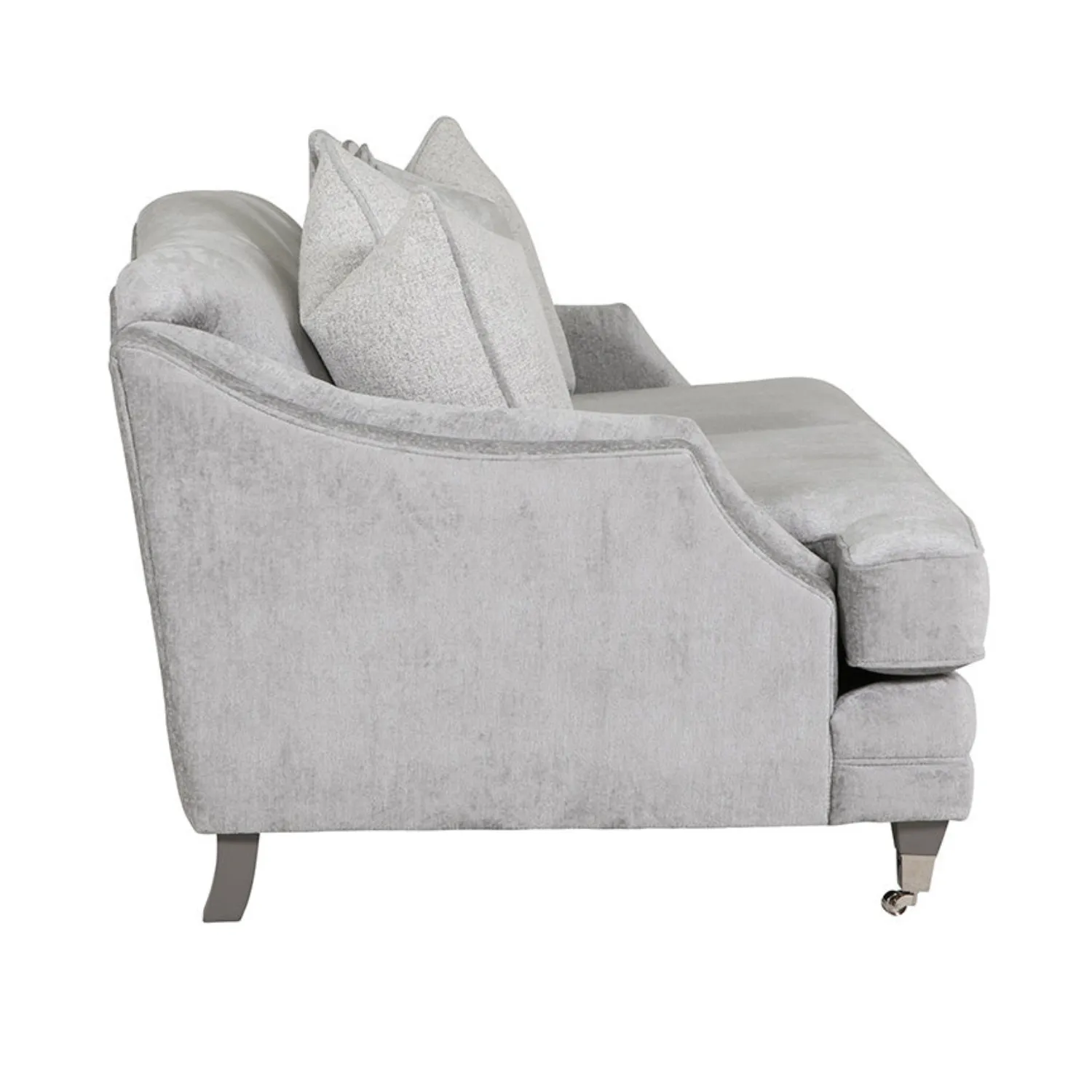 Belvedere 2 Seater Sofa Fixed Back Silver