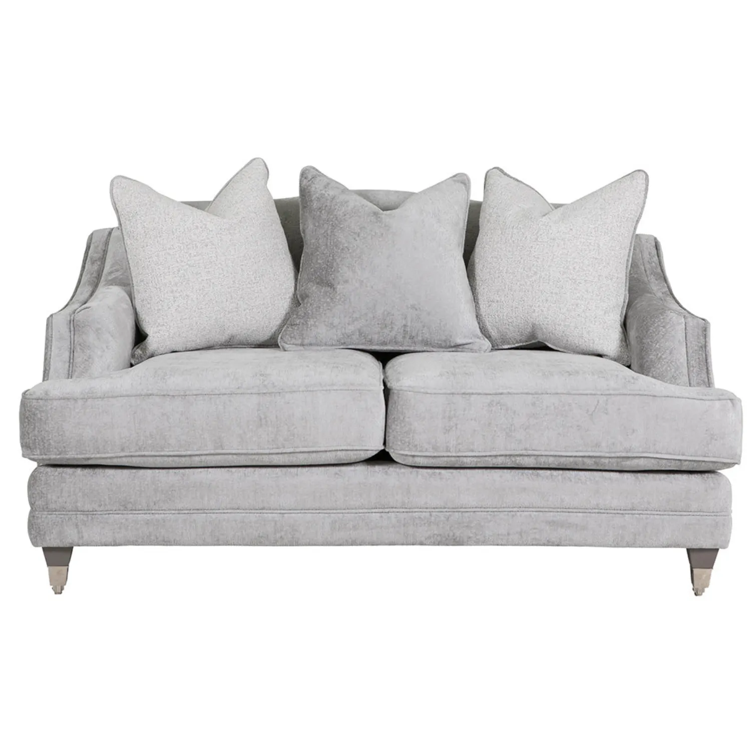 Belvedere 2 Seater Sofa Fixed Back Silver