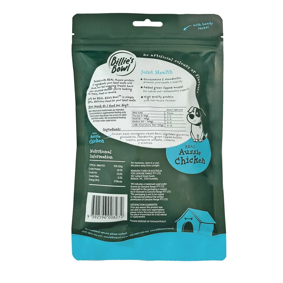 Billie's Bowl Joint Health Treats with REAL Aussie Chicken 200g