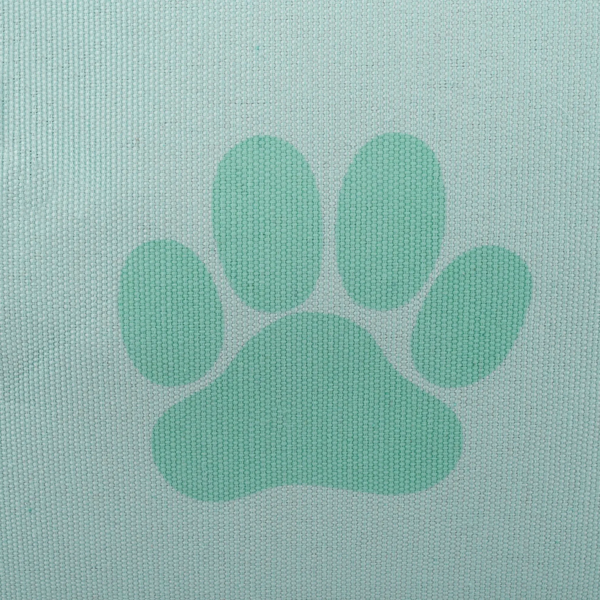 Bone Dry Collapsible Pet Storage Bin, Paw Print, Aqua, Small - 14x8x9"