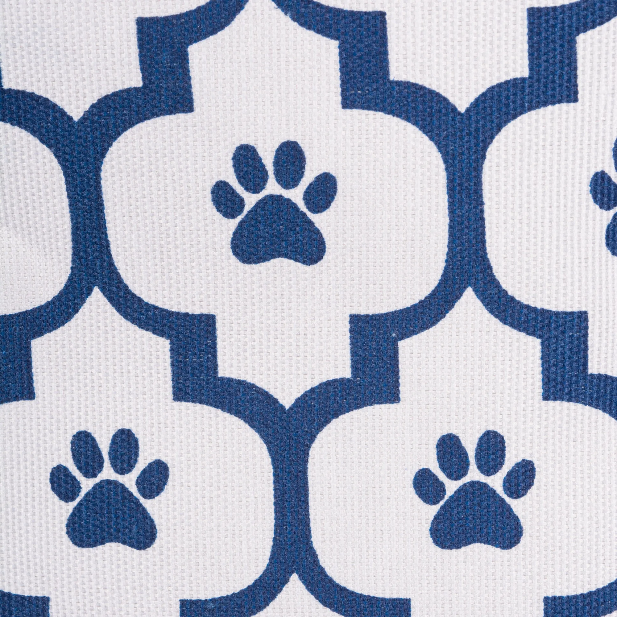 Bone Dry Pet Storage Bin, Lattice Paw Print, White/Navy, Small  -14x8x9"