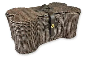 Bone Dry Pet Toy Storage Basket, Bone Shaped, Brown, Large - 24x15x9"