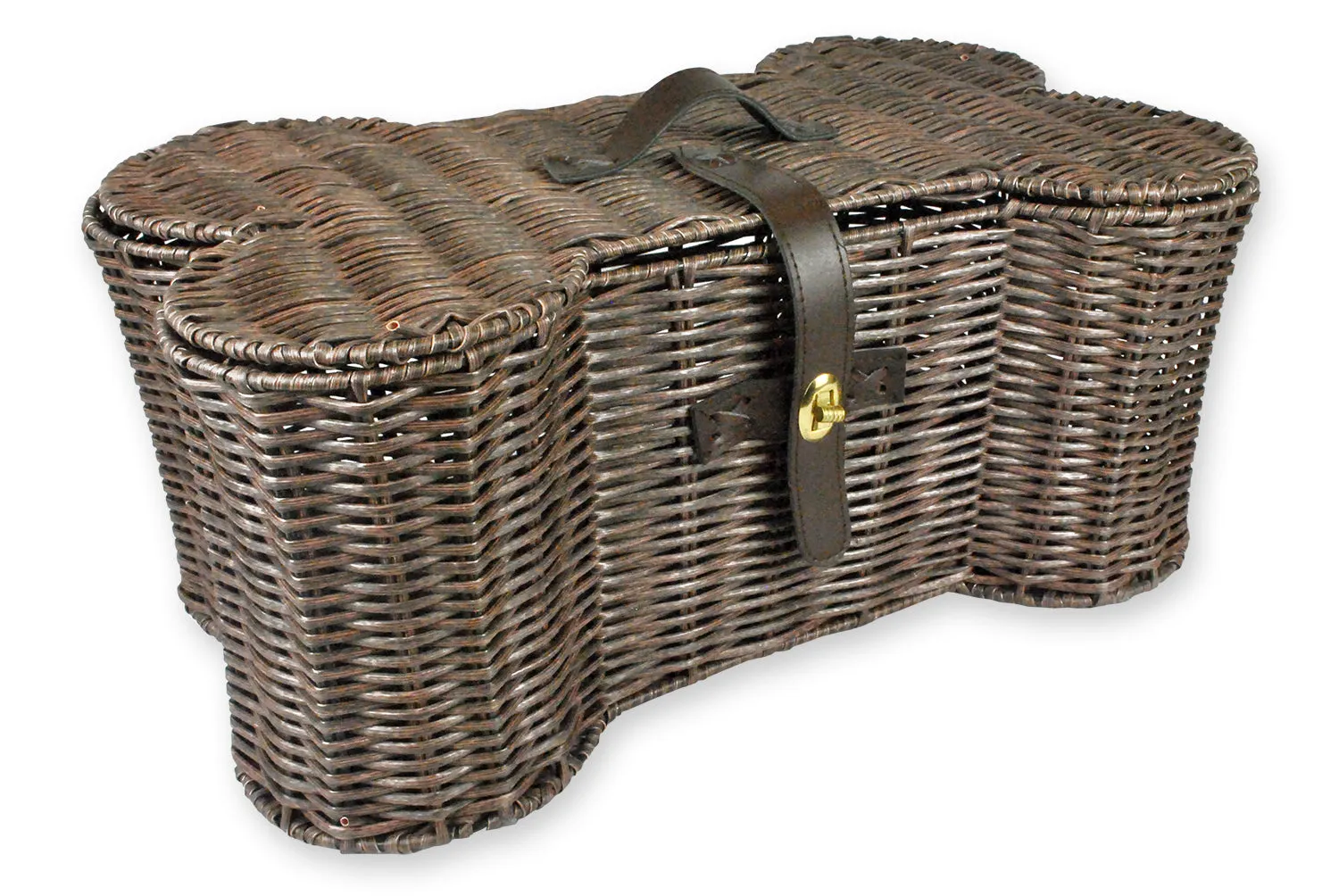Bone Dry Pet Toy Storage Basket, Bone Shaped, Brown, Large - 24x15x9"