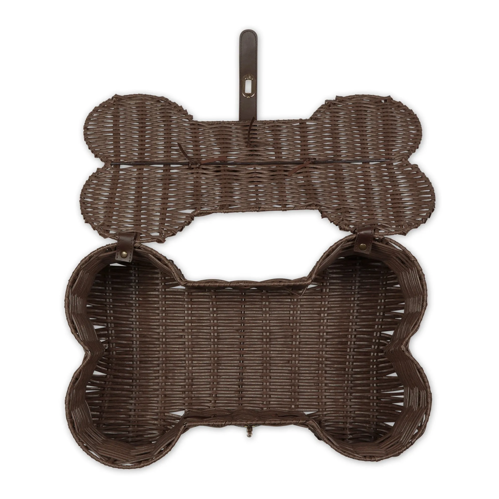 Bone Dry Pet Toy Storage Basket, Bone Shaped, Brown, Large - 24x15x9"