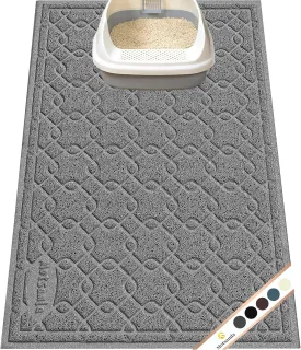 Cat Litter Box Mat, 35" x 24" Large Kitty Litter Trapping Mat Keep Floor Clean, Litter Box Mat Scatter Control, Waterproof, Easy to Clean, Durable Large Size Litter Mats for Floor