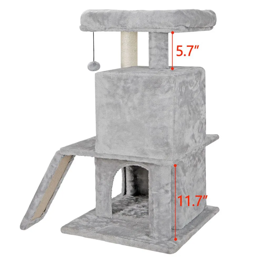 Cat Tree House Scratching Post with Ramp