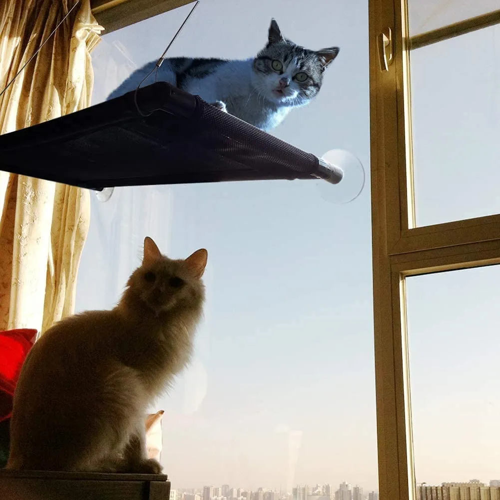 Cat Window Hammock Perch, Cooling Breathable Deck Cat Window Seat shelf