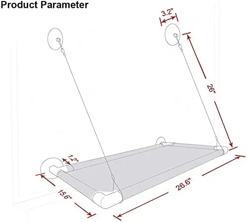 Cat Window Hammock Perch, Cooling Breathable Deck Cat Window Seat shelf
