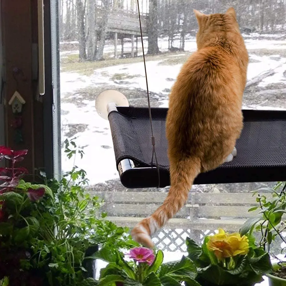 Cat Window Hammock Perch, Cooling Breathable Deck Cat Window Seat shelf