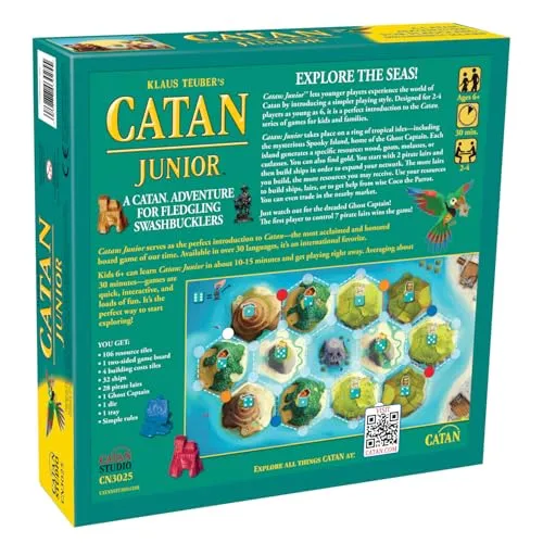 CATAN Junior Board Game - Swashbuckling Adventure for Young Pirates! Strategy Game, Fun Family Game for Kids and Adults, Ages 6 , 2-4 Players, 30 Minute Playtime, Made by CATAN Studio