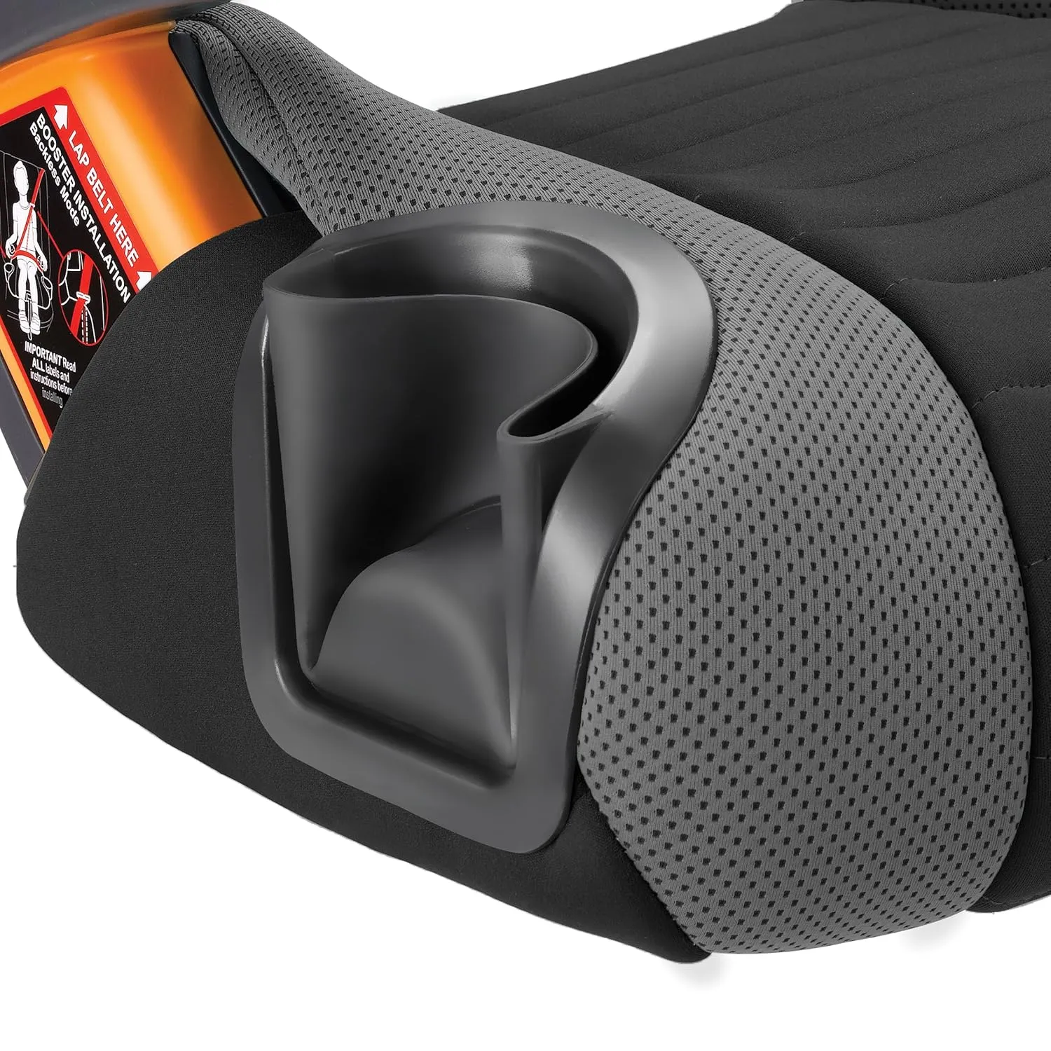 Chicco GoFit Backless Booster Car Seat Without Latch Attachment, Travel Booster Seat for Car, Portable Car Booster Seat for Children 40-110 lbs., Shark/Black and Grey
