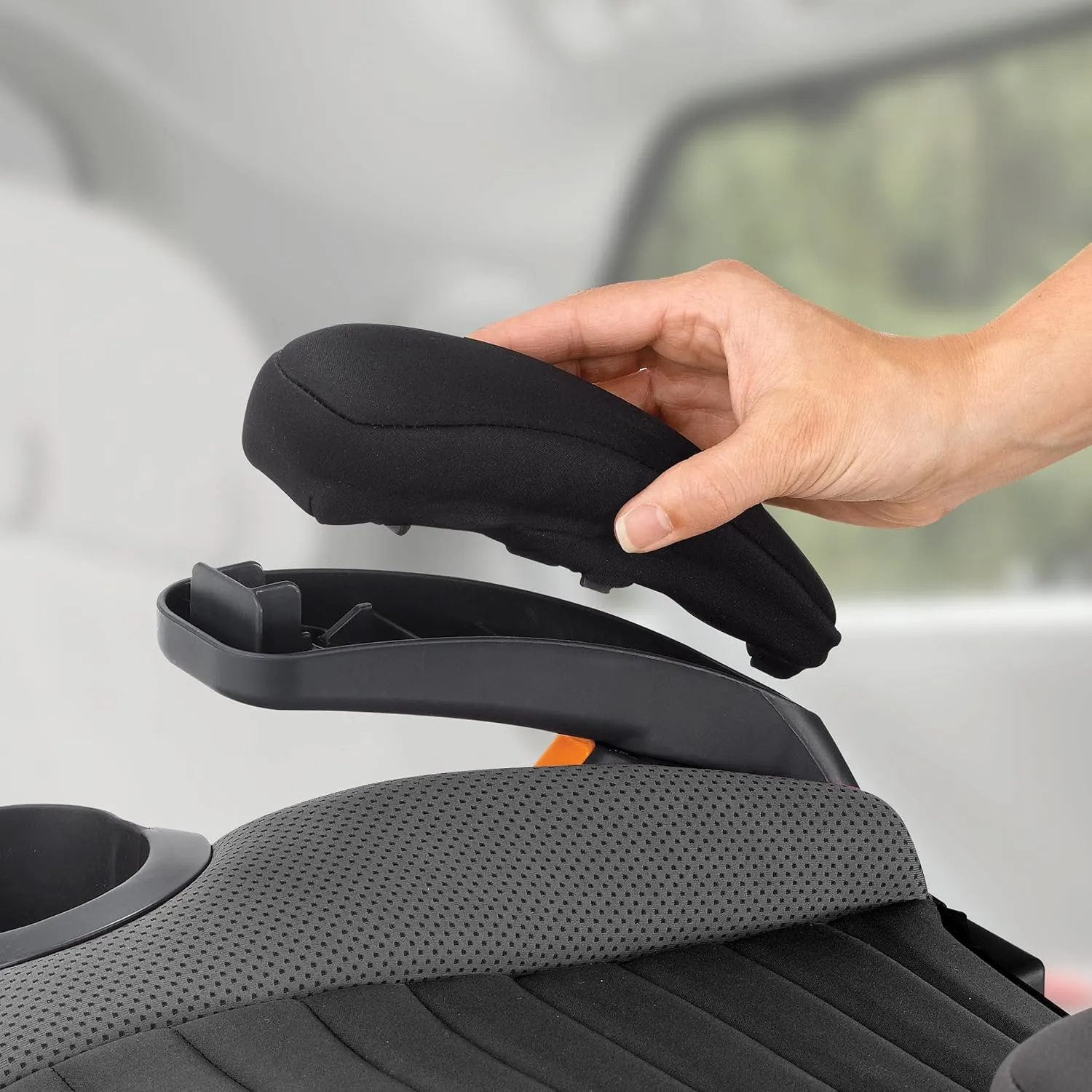 Chicco GoFit Backless Booster Car Seat Without Latch Attachment, Travel Booster Seat for Car, Portable Car Booster Seat for Children 40-110 lbs., Shark/Black and Grey