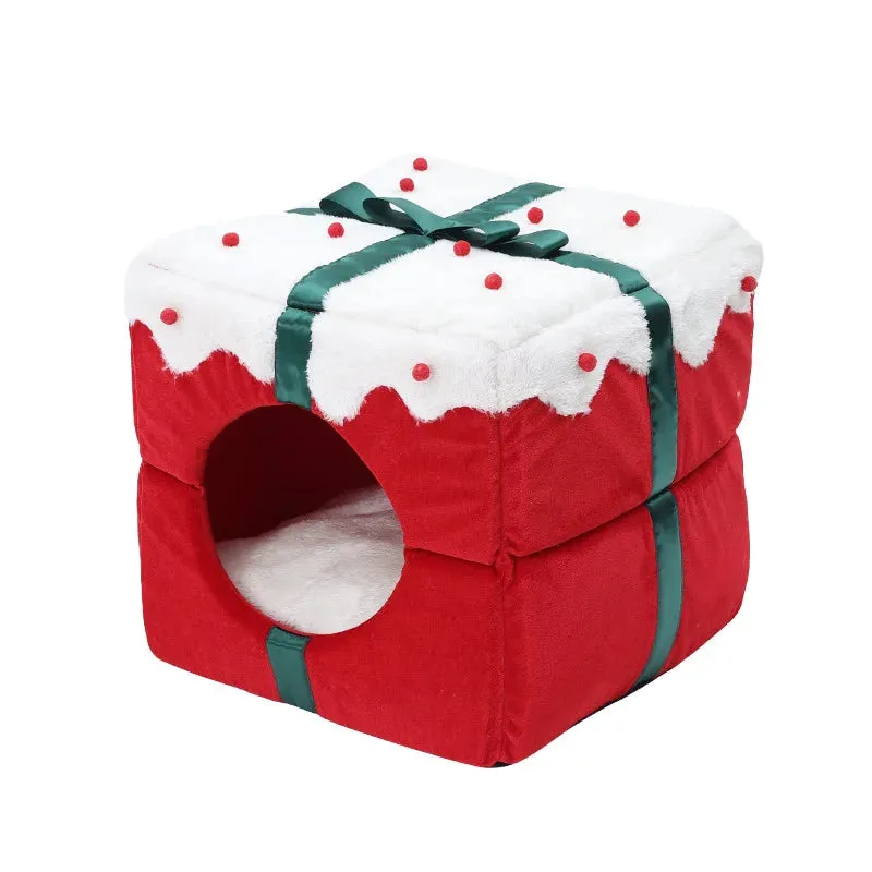 Christmas Cat Nest Large Space Pet Nest Fully Enclosed