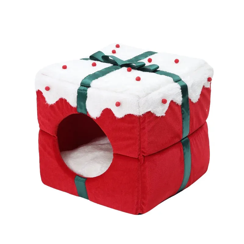 Christmas Cat Nest Large Space Pet Nest Fully Enclosed