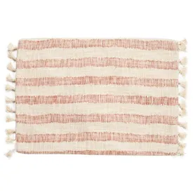 Coral Hand Woven Cotton Slub Cushion - 35cm x 50cm