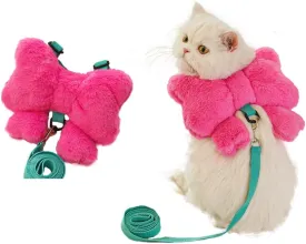 Cute Butterfly Bow Tie Harness and Leash Set for Cats Puppy Small Dogs Adjustable Escape-Proof Harness Leash for Small Breeds