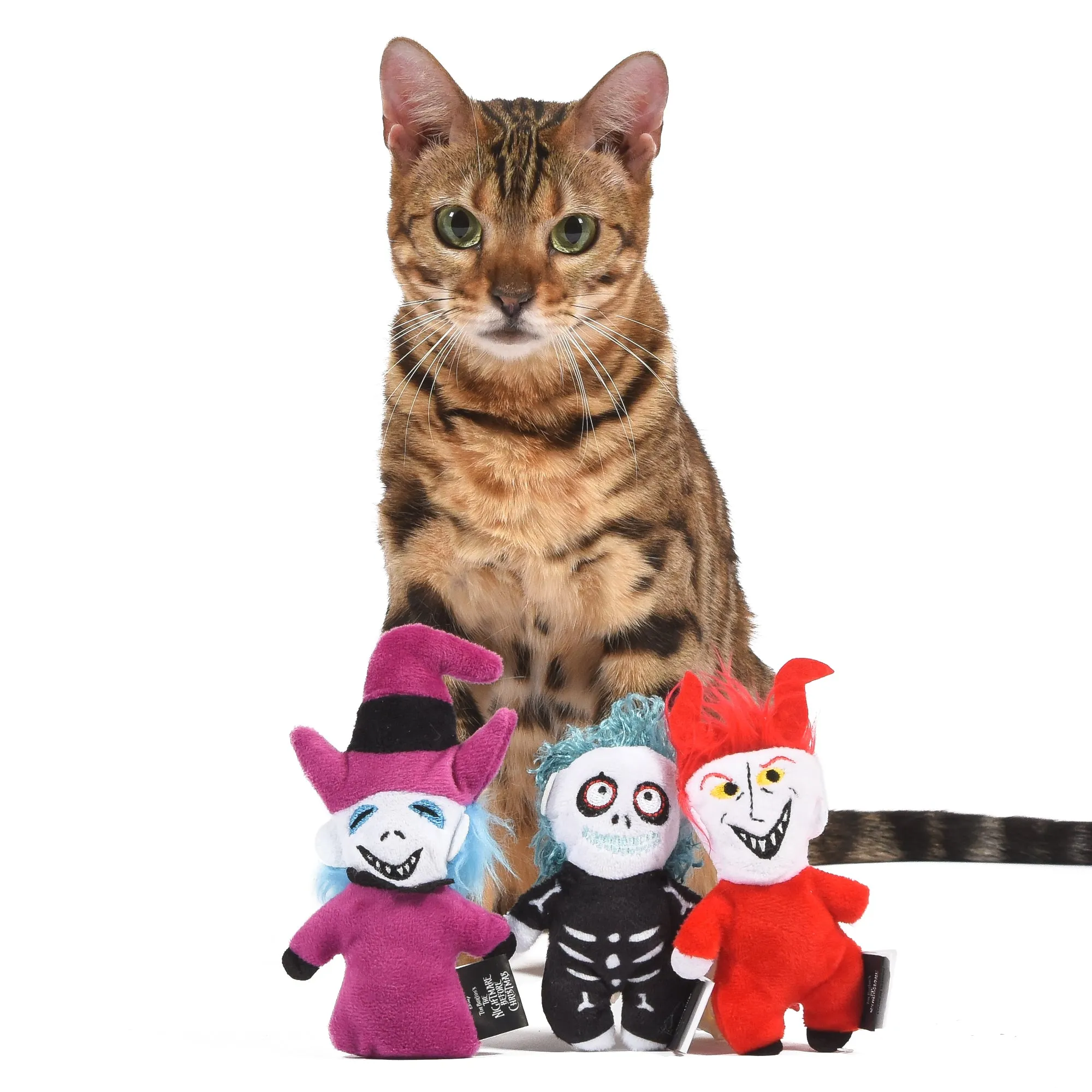 Disney Nightmare Before Christmas: Trick-or-Treaters Shock, Barrel, Lock Plush Catnip Crinkle Cat Toy