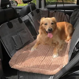 Dog Car Seat Cover for Back Seat, Dog Bed for Car, Fit for Backseat Extenders, Car Seat Protector, Nonslip Soft Durable for Cars Trucks and SUVs (Coffee, 24.8" x 54")