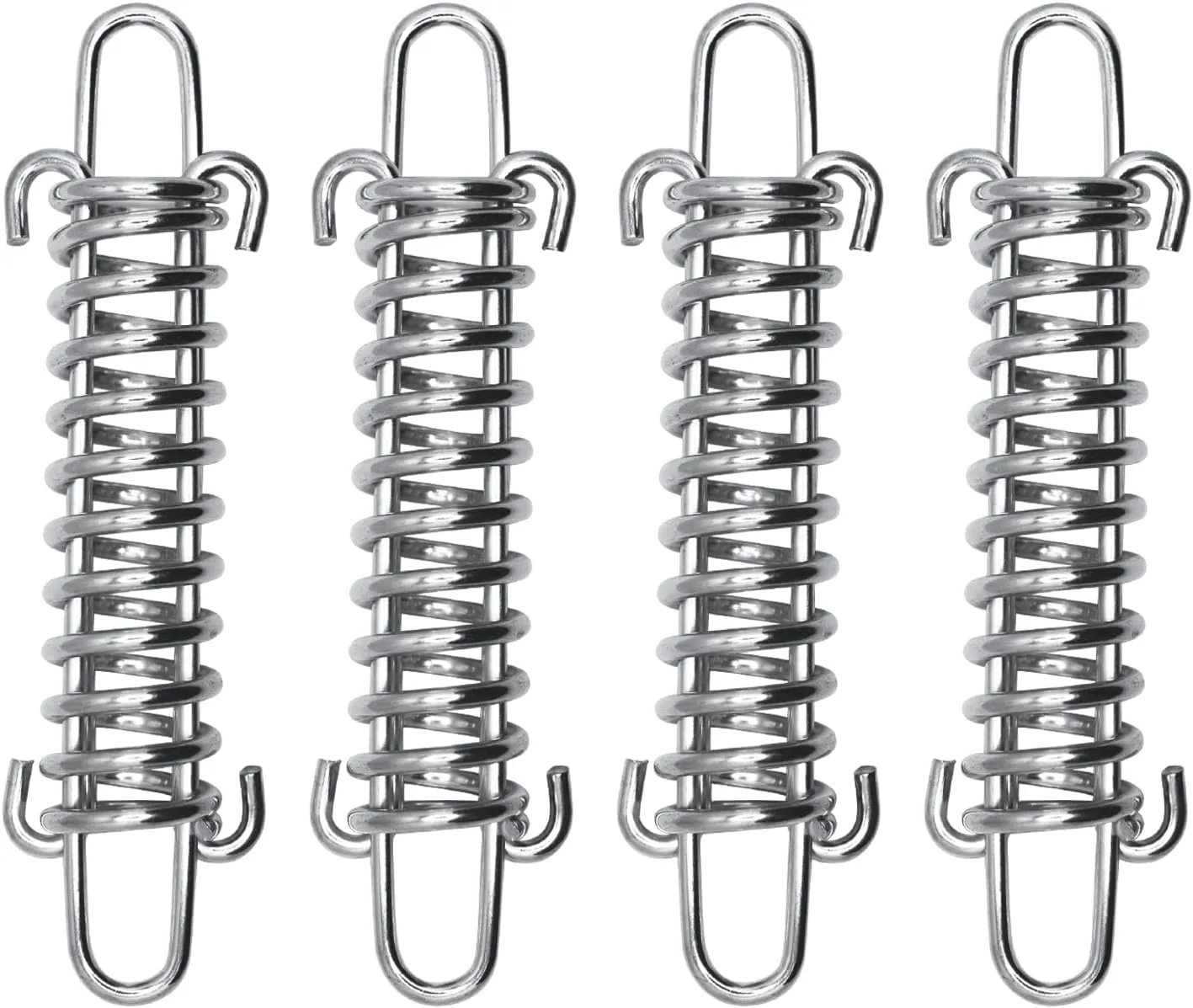 Dog Leash Shock Absorbing Spring - SUUJI 4 Pcs Dog Tie Out Shock Buffer Spring for Training Sun Shade Heavy Duty Steel Tent Rope Fixed Buckle Tensioner/Tightener Tightening for Outdoor Hiking Camping