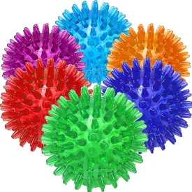 Dog Squeaky Toys Value Set Non-Toxic Dog Squeaky Balls for Dogs Toss Fetch Toys for Dogs TPR Rubber Puppy Toys Spikey Dog Chew Toys for Small Medium Dogs Pet Toys for Puppy (6 Pack Spiky Balls)