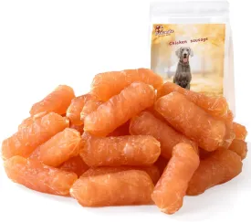 Dog Treats Chicken Sausage, Natural Chicken Jerky Training Treats for Dogs with Glucosamine, Chondroitin, MSM and Taurine, Low Fat Soft Chewy Snacks, 10.58 oz