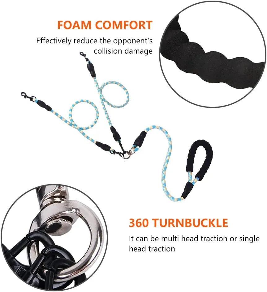 Dual Dog Leash,Comfortable Double Dog Leash with Reflective,360 Swivel No Tangle 2 Dog Training Leash,for Large Medium Small Dogs (Blue, Double Leashes)