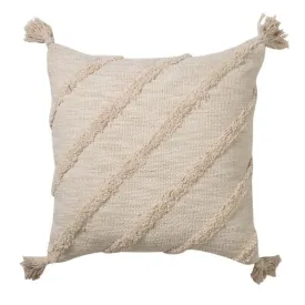 Ecru Embellished Cotton Cushion #2 - 45cm x 45cm