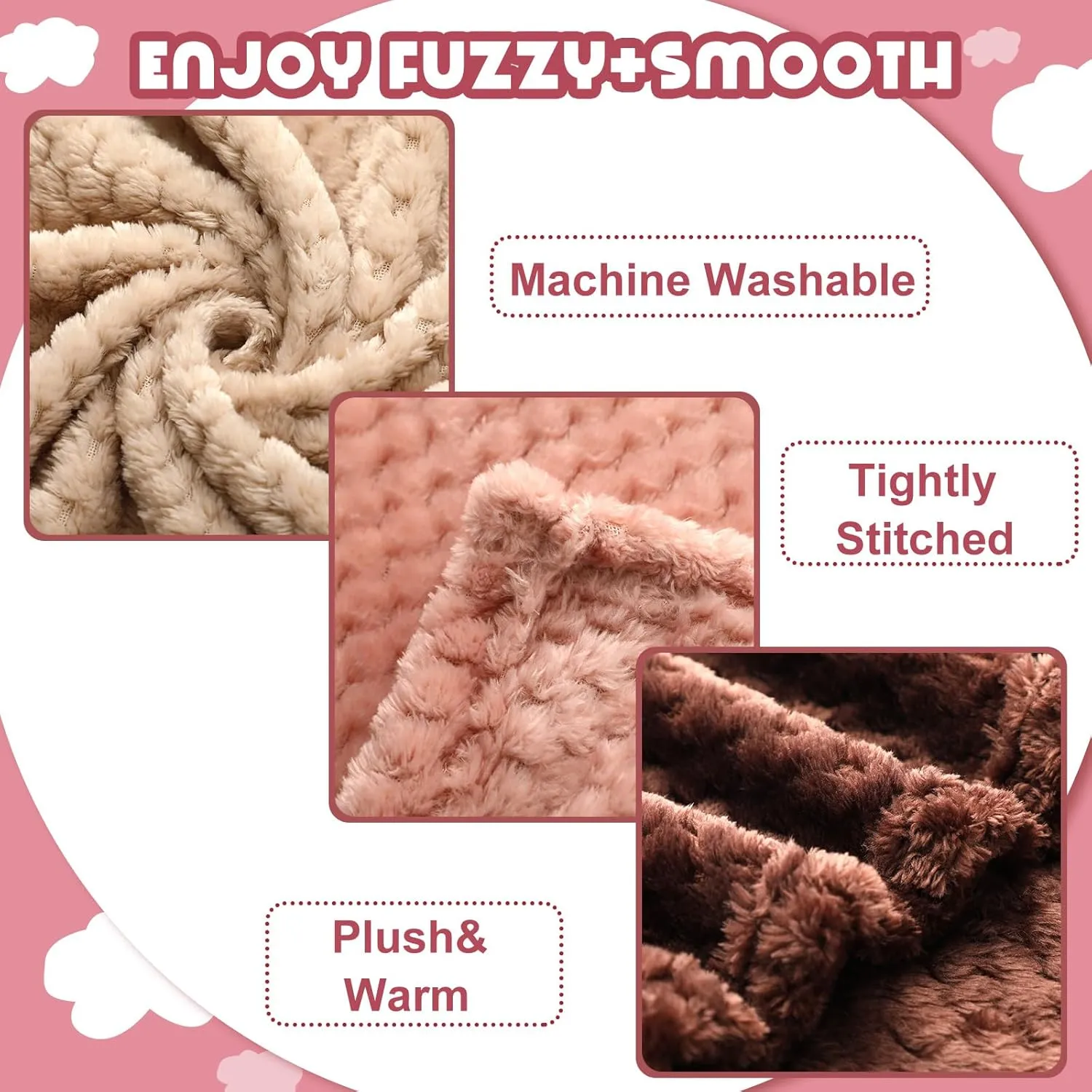 Frienda 4 Pcs Baby Fuzzy Blanket Fluffy Baby Blanket for Boys Girls Soft Warm Infant Newborn Toddler Receiving Nursery Bed Supplies, 32 x 24 Inch(Beige Brown Color)