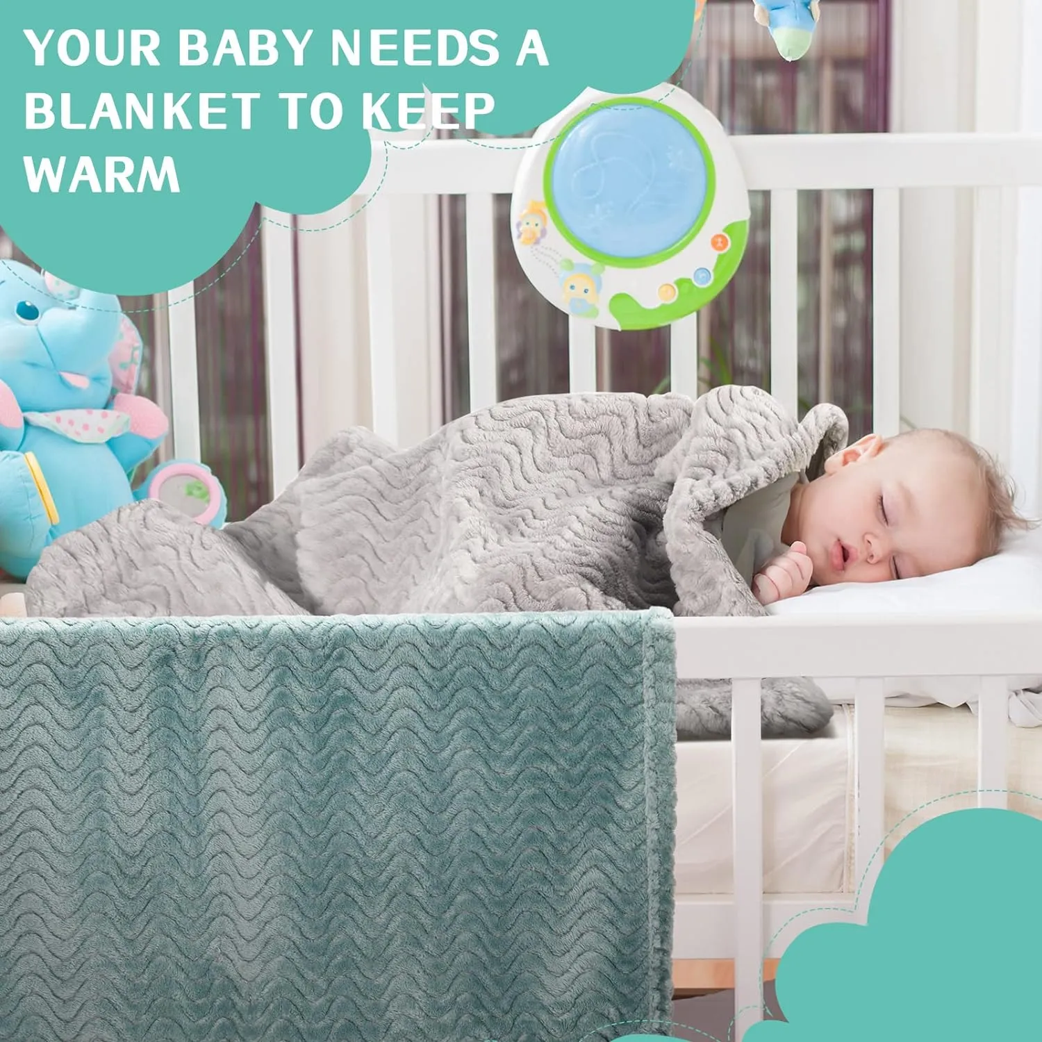 Frienda 4 Pcs Baby Fuzzy Blanket Fluffy Baby Blanket for Boys Girls Soft Warm Infant Newborn Toddler Receiving Nursery Bed Supplies, 32 x 24 Inch(Classic Color)