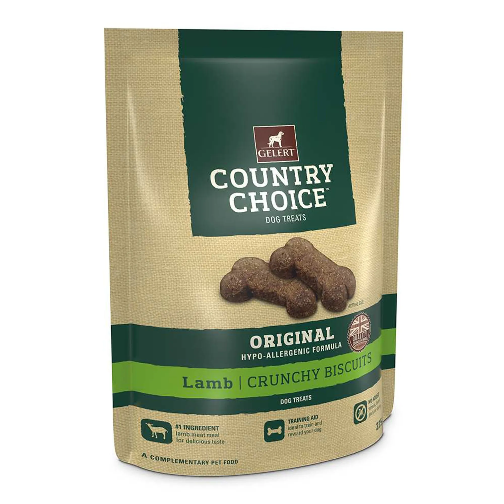 Gelert Country Choice Crunchy Biscuit Bone Dog Treats with Lamb