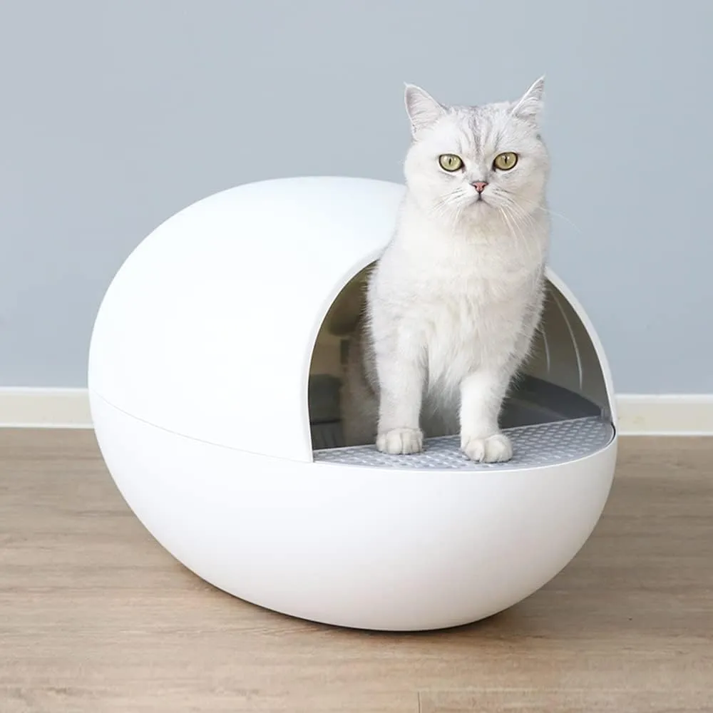 HONEY CARE Automatic Self-Cleaning Cat Litter Box, No More Scooping & Dust-Free Cat Littler Box for Multiple Cats White