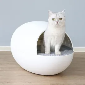 HONEY CARE Automatic Self-Cleaning Cat Litter Box, No More Scooping & Dust-Free Cat Littler Box for Multiple Cats White