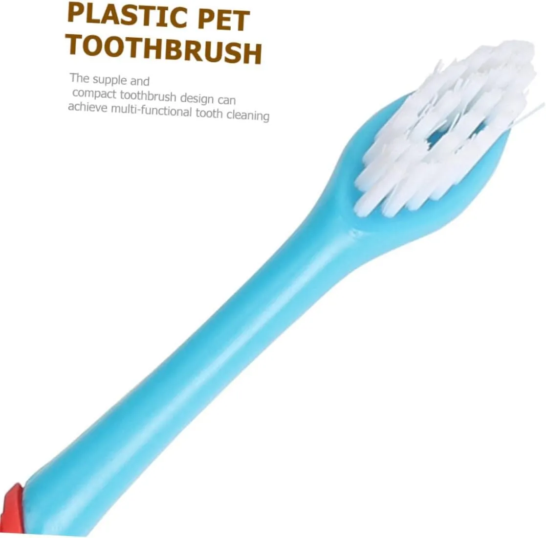 Kisangel 4pcs Dual-Head Pet Toothbrush Ergonomic Dog Tooth Cleaner for Puppies and Cats for Various Mouth Shapes Comprehensive Oral Care for Pets