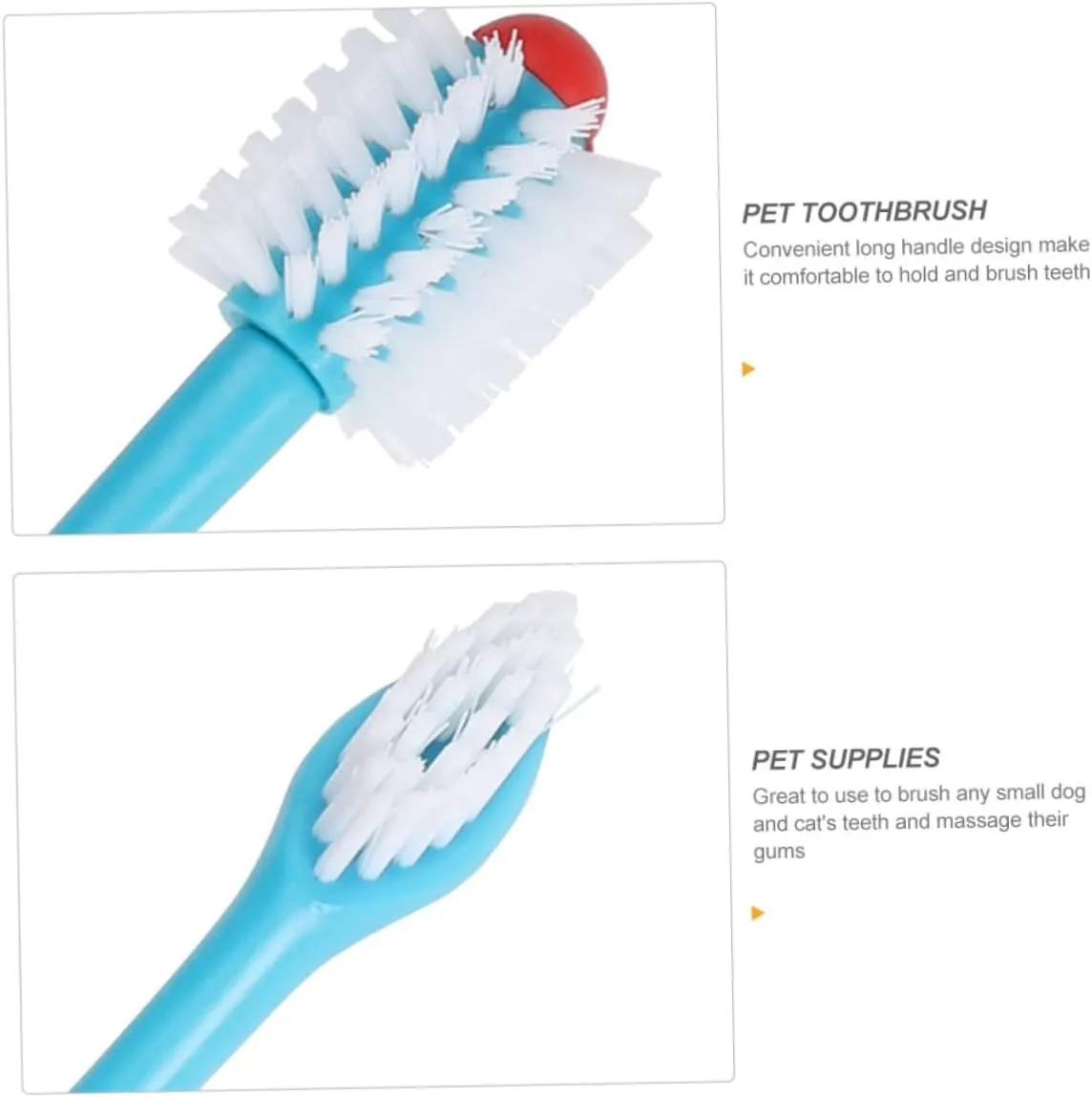 Kisangel 4pcs Dual-Head Pet Toothbrush Ergonomic Dog Tooth Cleaner for Puppies and Cats for Various Mouth Shapes Comprehensive Oral Care for Pets