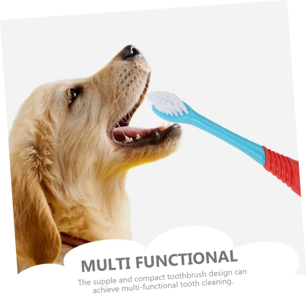Kisangel 4pcs Dual-Head Pet Toothbrush Ergonomic Dog Tooth Cleaner for Puppies and Cats for Various Mouth Shapes Comprehensive Oral Care for Pets