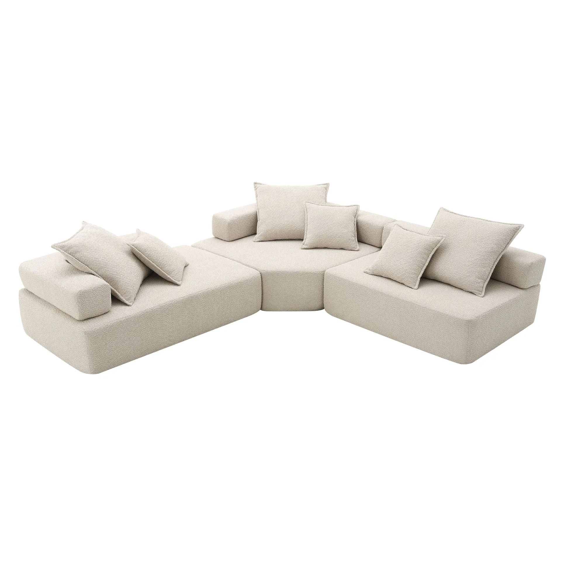Lueur 3Pc Large Modular L Shaped Sectional Sofa