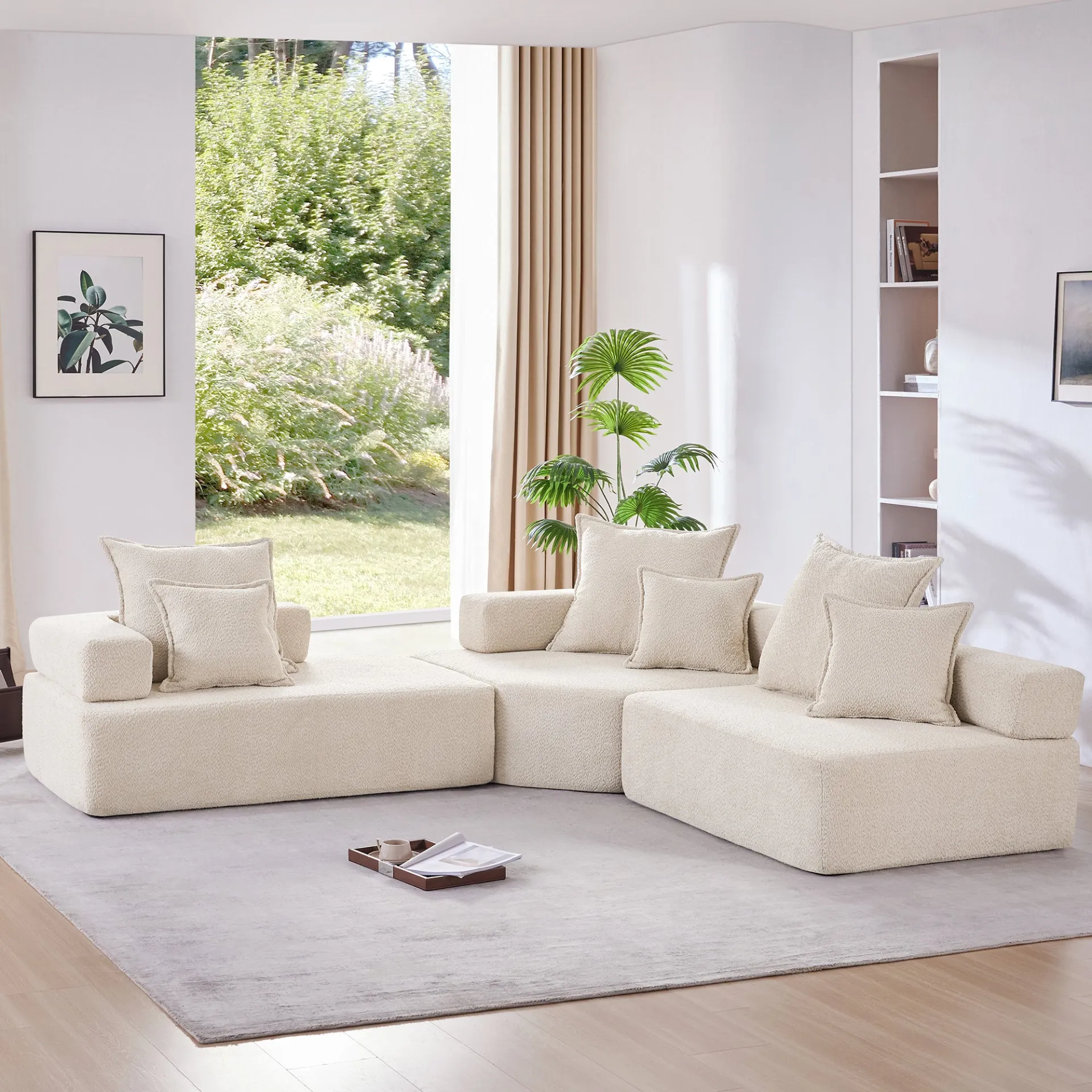 Lueur 3Pc Large Modular L Shaped Sectional Sofa