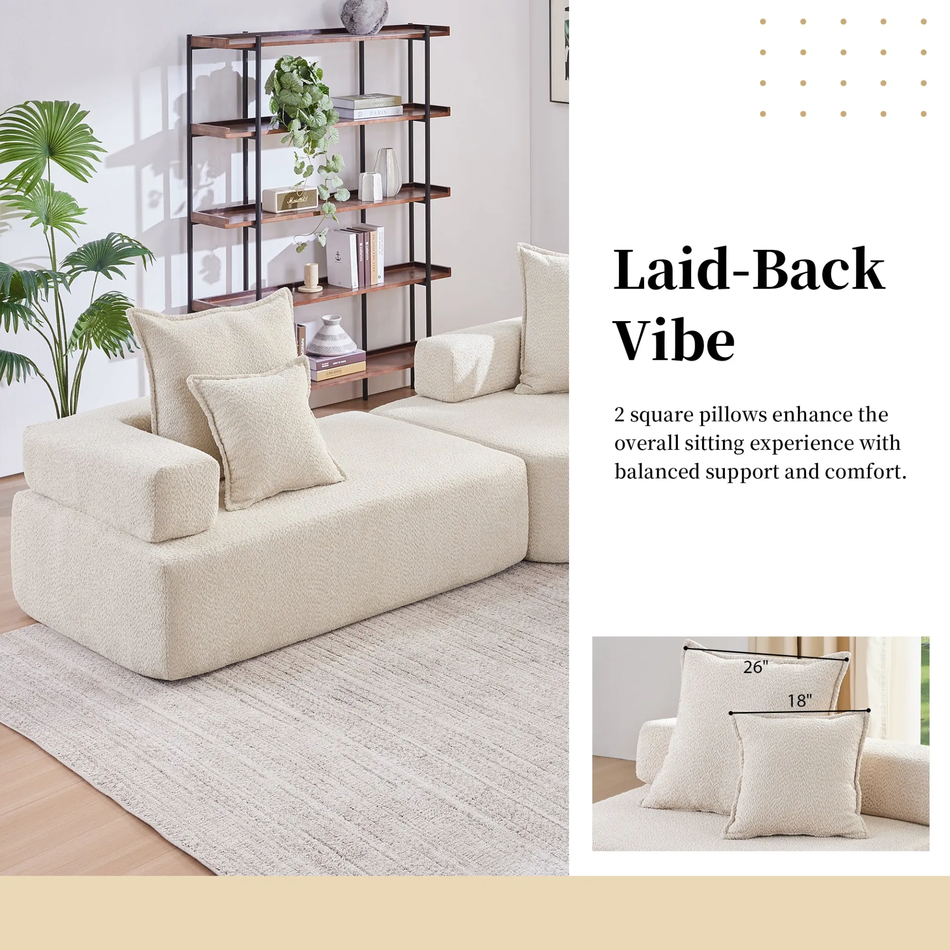 Lueur 3Pc Large Modular L Shaped Sectional Sofa