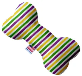 Mardi Gras Stripes 10 Inch Bone Dog Toy