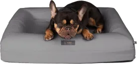 NANDOG Orthopedic Memory Foam Dog Bed Grey, Medium - Plush Cushion for Joint Relief & Deep Sleep - Ultra-Soft Micro Plush Fabric & Washable Cover - Ideal for Dogs with Arthritis