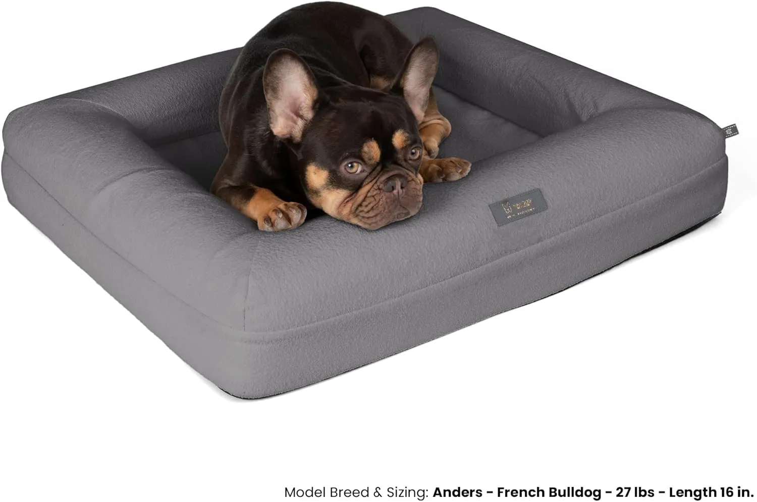 NANDOG Orthopedic Memory Foam Dog Bed Grey, Medium - Plush Cushion for Joint Relief & Deep Sleep - Ultra-Soft Micro Plush Fabric & Washable Cover - Ideal for Dogs with Arthritis