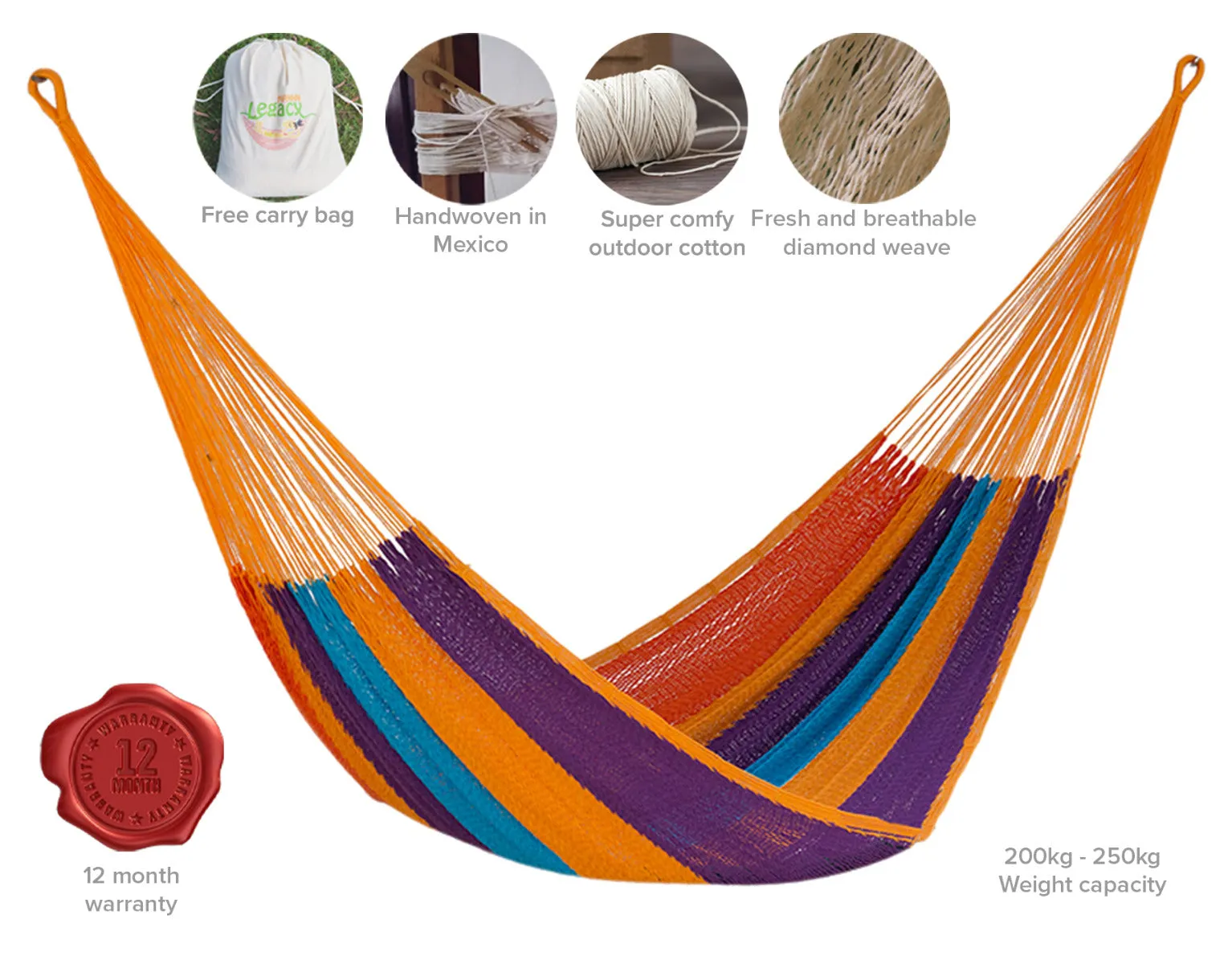 NNEDSZ  Size Outoor Cotton Mayan Legacy Mexican Hammock in Alegra