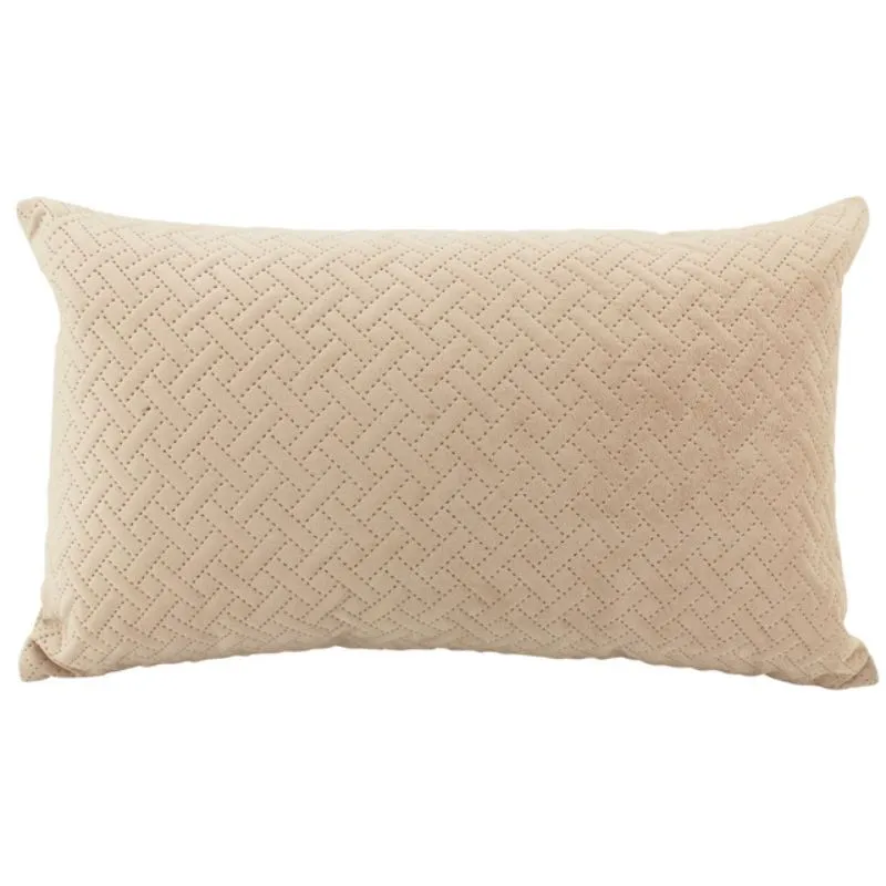 Nude Velvet Brick Cushion - 30cm x 50cm